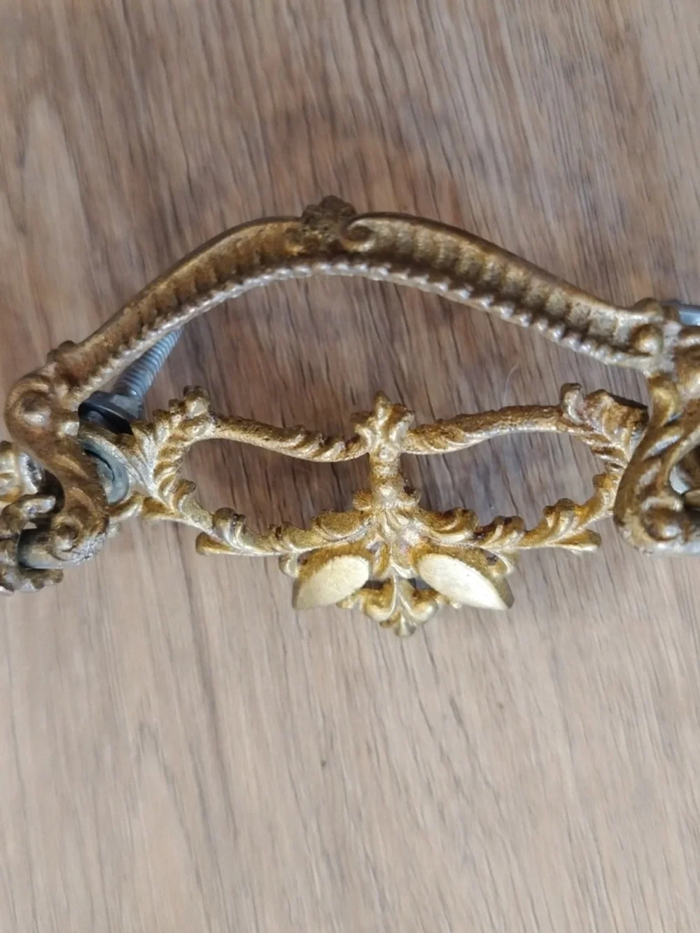 Antique Brass Ornate Drawer Pulls Bail Drop Handles Set Of 2 Victorian 3